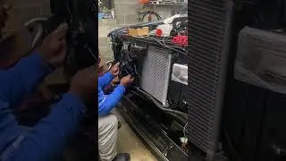 A/c condenser, oil cooler, and cooling fan install