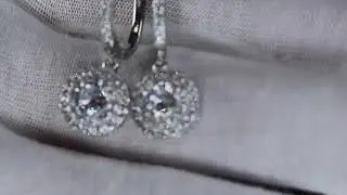 Big diamond hoop earrings, womens diamond hoop earrings, round diamond earrings