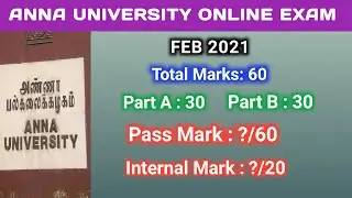 Anna University Online Exam Feb 2021 | Pass Mark | Question paper Pattern