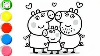 Cute Beautiful Peppa Pig Family 🐷💖 Drawing, Painting & Coloring For Kids and Toddlers_ Child Art