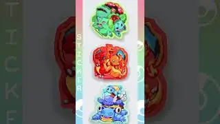 Choose Your Starter! Pixel Pok&eacute;mon Kanto Starter Stickers