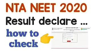 NTA NEET Result 2020 Declared || how to check NEET Result || NEET official site link