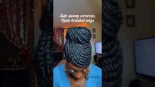 Side swoop updo braided wig. #shorts #beautiful #braidedhairstyles #youtubevideo #fashion #love