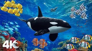 Beautiful 4K Aquarium Underwater World 🐠 Soothing Music for Relaxation, Sleep & Stress Relief
