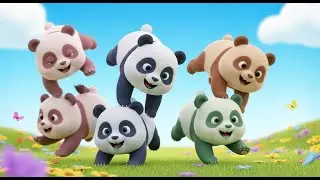 Fünf kleine Panda Babys krabbeln, krabbeln | Süßes Bambus-Lied & Kinderlieder