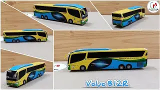 How to make bus of paper Easy - VOLVOB12R | Paper Craft Bus At Home