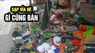 Sạp vỉa hè gì cũng bán trong chợ đồ cũ Vạn Phúc #docuhanoi