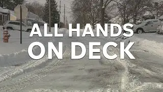 All hands on deck as dump trucks haul snow away from city