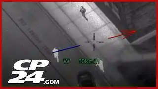 Aerial footage shows police takedown of carjacking suspect