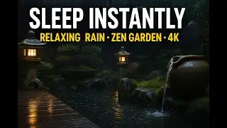 SLEEP INSTANTLY 🌙 Relaxing Rain in a Zen Garden &bull; 4K Sleep Sounds