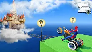FRANKLIN TRIED HUGE BLOCK BUILDING BRIDGE PARKOUR RAMP CHALLENGE GTA 5 | SHINCHAN and CHOP