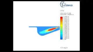 STAR-CD: Vapor fuel concentration contour animation (Diesel Engine Fuel injection)
