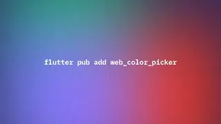 I Published A Flutter Web Color Picker Package