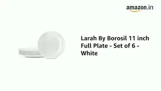 Larah By Borosil Opalware 11 inch Full Plate - Set of 6 - White