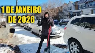 Primeiro dia de 2026 em Philly com neve