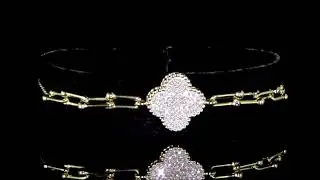 14K YELLOW GOLD CLUSTER DIAMOND BRACELET, Ref. 116 1118