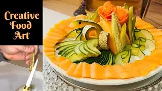 Creative Fruit Art in A Flamboyant Tortoise Dance #fruitcarving #fruitplatedecoration #shorts