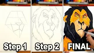 How to Draw Scar from The Lion King ✏️🎨 | خطوة بخطوة للمبتدئين