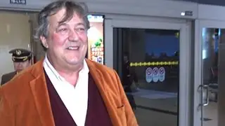 English Comedian Stephen Fry Arrives In Los Angeles