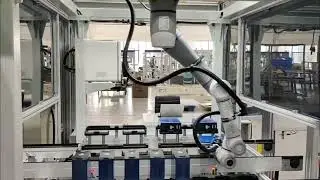 Inverted robotic arm for loading and unloading batteries #robotics #loading #unloading #robot