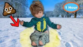 Reborn Boy Pees In The Snow and Instantly Regrets It