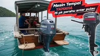 Mesin Tempel Perahu Yamaha 15 PK untuk Penyeberangan Pulau di pantai Carocok, mesin penggerak perahu
