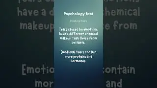 Physiological Facts #16: Emotional Tears - The Chemistry of Crying! #EmotionScience #Shorts #facts