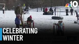 Families celebrate Children's Winter Festival on Boston Common