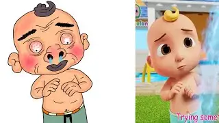Summer waterpark splash😂 high five song😂cocomelon funny drawing meme😂funny drawing video😂😂