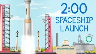2 Minute Rocket Launch Countdown! 🏗️ Full Rocket Build & Launch Visual Timer