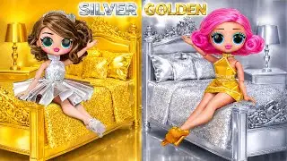 We Build Amazing Doll House! 7 Golden and Silver Doll DIYs!| TuLaLoo