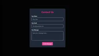 Contact Form Design || React || Vite || Tailwind CSS