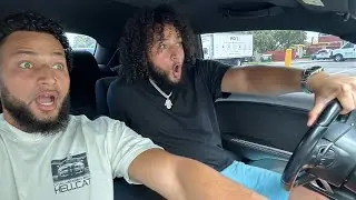 GOING STUPID WITH MY TWIN IN MIAMI ( V8 HEMI RT CHALLENGER ) WE LOST CONTROL 😅