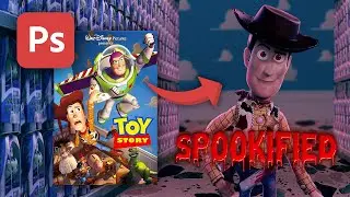 CREATING Toy Story HORROR MOVIE POSTER in Photoshop | SPOOKIFIED