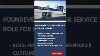 Foundever Customer Service Role for Freshers #job #shorts #foundever #customerservice