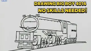 EASIEST Way to Draw Union Pacific Big Boy 4014 (Anyone Can Do It!) UP 4014