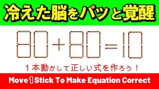 【集中力】寒い冬こそ脳を動かす！若返りを目指す大寒の脳トレ｜マッチ棒パズル｜脳トレ｜脳活｜80+80=10