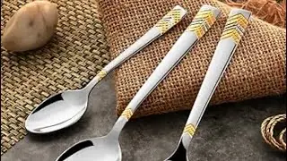 Gold finish on Stainless steel spoon #kitchen #steel #stainlesssteel #goldspray #golden #diy golden