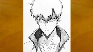 How to Draw Sung Jinwoo Step by Step || Solo Leveling Sketch || Easy Anime Drawing