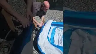 QUICK HACK TO BLOW UP #INFLATABLE POOL IN LESS THAN 2 MINUTES USING AIR COMPRESSORS #shorts