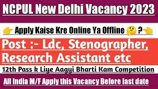 Ncpul Recruitment 2023 Stenographer, Ldc, Assistant Apply Process in Detail