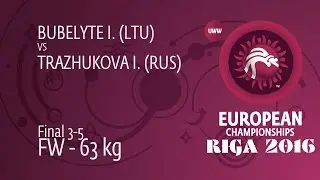BRONZE FW - 63 kg: I. TRAZHUKOVA (RUS) df. I. BUBELYTE (LTU) by TF, 10-0