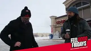 We surprised Graham at Clearview Co-op with a timely gift from the Steinbach Auto Dealers.