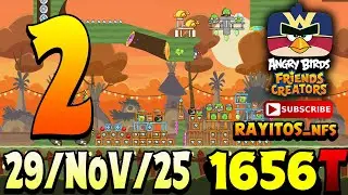 Прохождение турнира Angry Birds Friends Level 2, рекорд 1656, POWER-UP