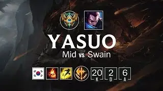Yasuo Mid vs Swain - KR Challenger Patch 8.12