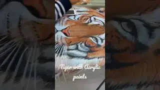 #tiger #acrylicpainting #artcollection #shorts #tigerpainting #learningart #art #canvaspainting