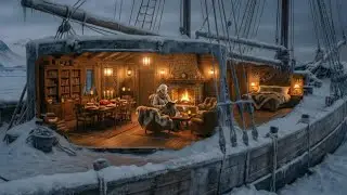 An Elderly Woman Quietly Builds a Warm Retreat Inside a Frozen Warship (ASMR)