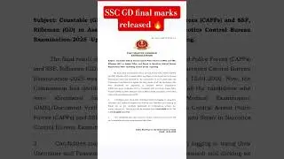 SSC GD Final Marks Released ✅ | Check Your Score Now 🔥 #shorts