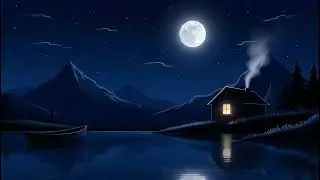 1 Hours of Moonlit Lake Reflections with Soft Piano & Music Box Lullabies | Calm Night Ambience