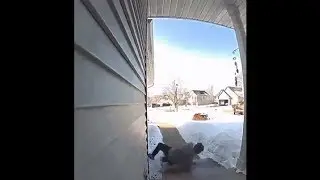 Poor Guy Hit His Face Hard Walking On His Snowy Slippery Porch